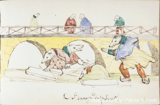 Le danger de patiner - Gustave Dore