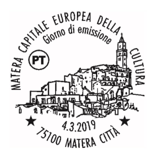 Annullo postale Matera Capitale Europea della Cultura 2019 Annullo postale Matera Capitale Europea della Cultura 2019